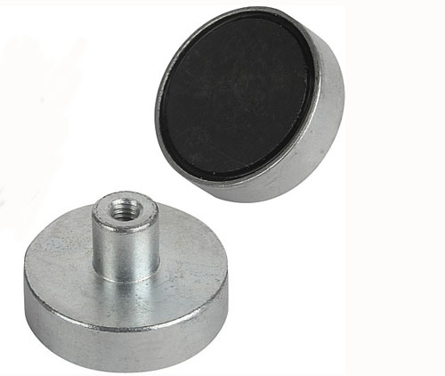 Kipp K0549.01 HALTEMAGNET FLACH, FORM B, MIT GEWINDEBUCHSE, FLACHGREIFER, - KIPP K0549-B Haftmagnet flach mit Gewinde -Flachgreifer- aus Hartferrit Form B