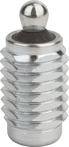 Kipp K0371.3020X12 FEDERNDES SEITENDRUCKSTÜCK, D=M12, D1=5, F=20N, L=11,5 - KIPP K0371-MA Federnde Seitendruckstuecke mit Abdic