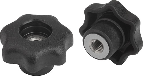 Kipp K0154.505 STERNGRIFF D1=25  M5          EDELSTAHL, FORM D - KIPP K0154-D Sterngriffe aehnlich DIN 6336 Stahltei