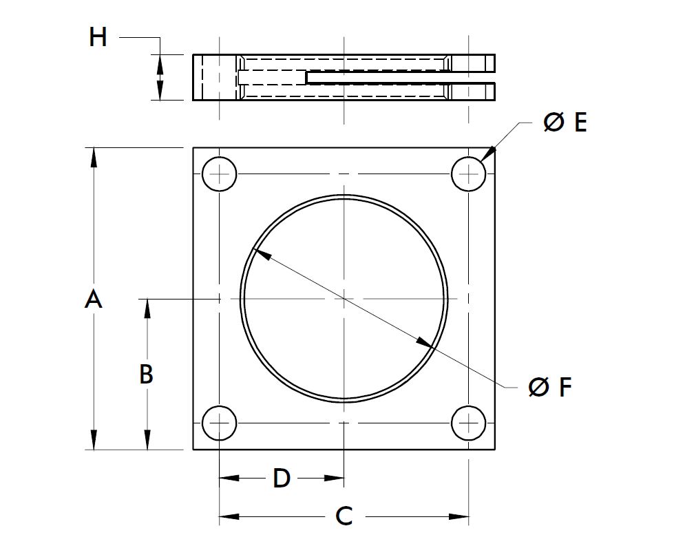 DESTACO 821553 Montageflansch, A= 63,5mm, passend zu Modell 8215/8216 - DESTACO 8000 - 8200 - 8400 Serie Montageflansch - TZ