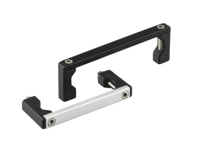 Leschhorn UG-05.025.01   UG-05 Universal-Gerätegriffe frontseitige Schraubenmontage A 25, Schenkel schwarz / Steg natur komplett montiert - Leschhorn UG-05 zusammenschraubbare Universal-Geraetegriffe
