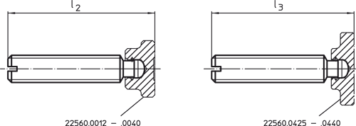 Halder 22540.0462 Gewindestift DIN 6332 mit Druckzapfen M 16 x 100 mit Innensechskant (IS) - Gewindestift DIN 6332 - mit Druckzapfen M 6 x 50 - mit Schlitz -S- -Bild 1-