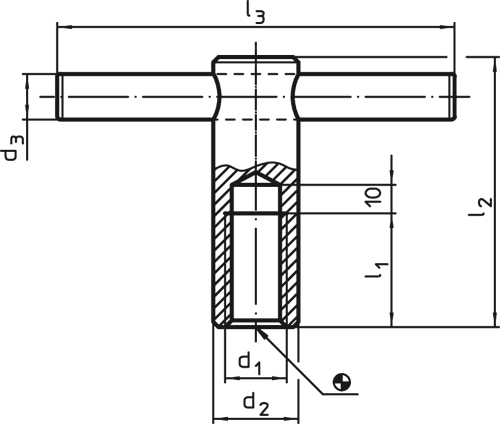 Halder  EH 24510.0516 Knebelmutter DIN 6305 mit festem Knebel M 16 - Knebelmuttern Knebelmutter DIN 6305 - mit festem Knebel - M 10