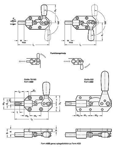 Ganter 844-70-ASD SCHUBSTANGEN SPANNER FÜR DRUCK U.ZUGSPA. - GN 844 Schubstangen Spanner fuer Druck und Zugspannung-Skizze