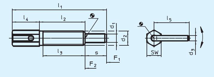 Halder 22121.0105 Rastriegel einfache Ausführung Ø 4 x M 6 - EH 22121 Rastriegel einfache Ausfuehrung