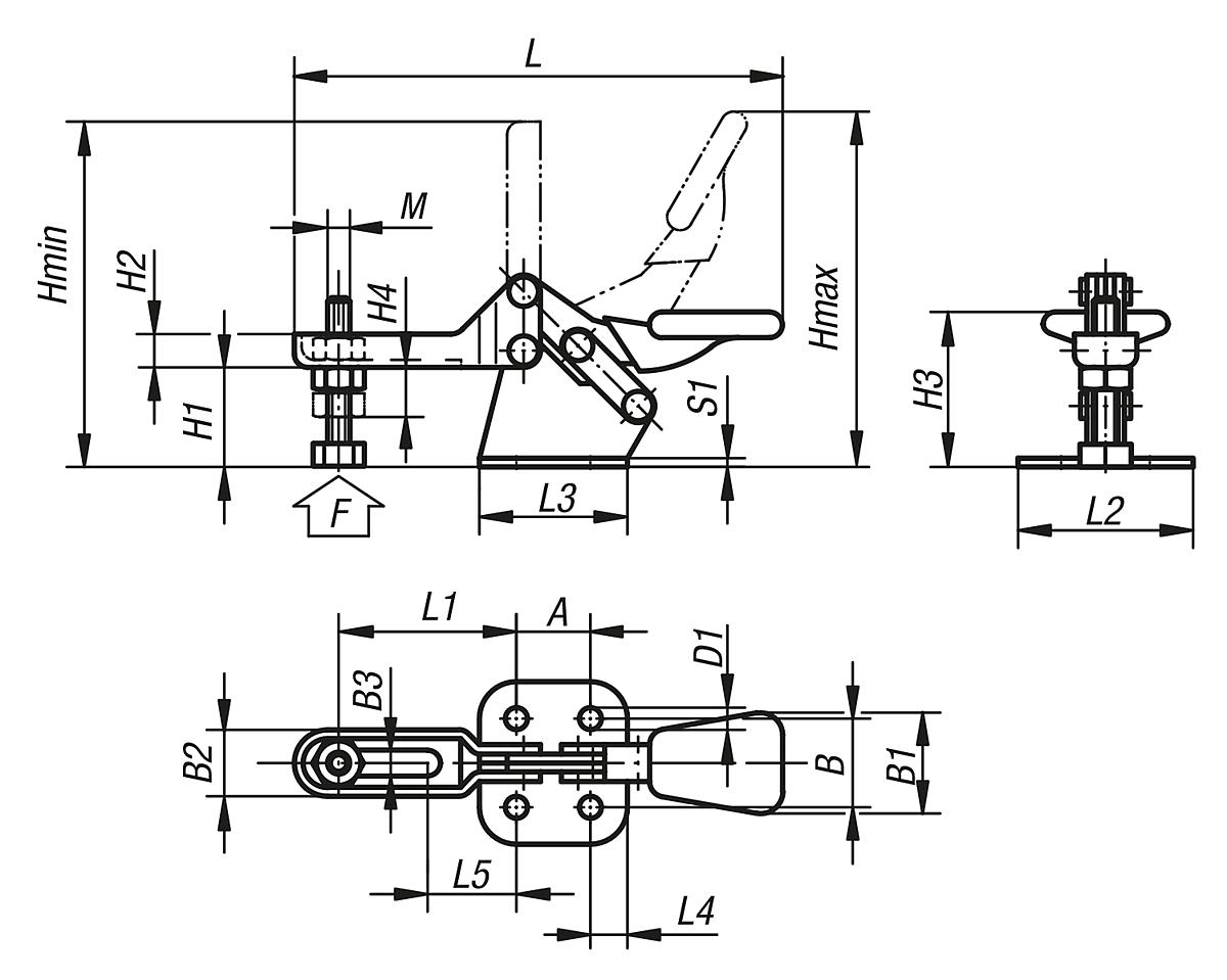 Norelem 05140-01 SCHNELLSPANNER MINI - NLM 05140 Schnellspanner -Mini- - Massblatt