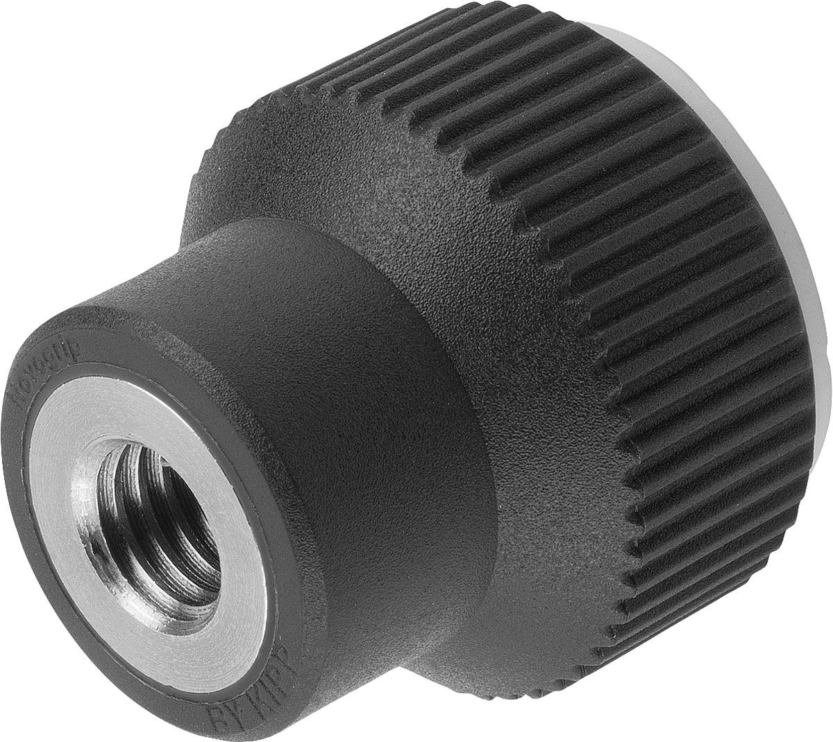 Kipp K0247.03105 NOVO.GRIP RÄNDELKNOPF GR.3  M10    EDELSTAHL, DECKEL LICHTGRAU - K0247-03105 NOVO GRIP RAENDELKNOPF GR 3 M10 EDELSTAHL - DECKEL LICHTGRAU