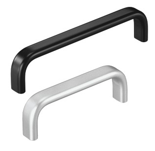 Leschhorn MF-20-180-04 Gerätegriffe, Flachoval Aluminium, A 180,  schwarz eloxiert - Leschhorn MF-20 Flachoval Aluminium Geraetegriffe