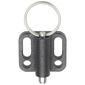 Halder 22110.0326 Rastbolzen mit Anschraubflansch horizontal Ø 6 mit Knopf  ohne Arretierung - Rastbolzen Rastbolzen mit Anschraubflansch - horizontal - Durchmesser 5 - mit Zugring - ohne Arretierung