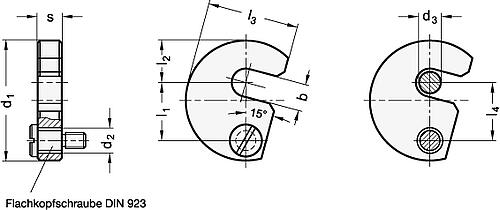 DIN 6371-38-7,5 SCHWENKSCHEIBE - DIN 6371 Schwenkscheiben - Stahl-Skizze