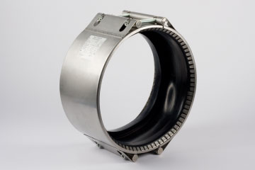 LE71497 LSFLEX-285-1192-1231-3F2-PS2-E-A4 Rohrkupplung zur Verbindung 3fach Verschluss, DA 1192-1231 mm, PS 2;  BL 285, Dichtung EPDM, Material V4A (1.4571), max. Ø-Unterschied 9 mm - LE Instal zweiteilig