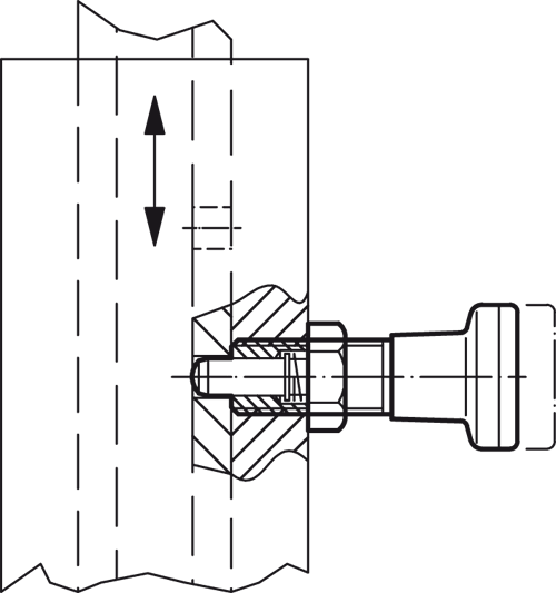 Halder 22120.0615 Rastbolzen mit Sechskantbund und Arretierung Ø 5, rostfreier Stahl - Rastbolzen Rastbolzen mit Sechskantbund und Arretierung - Durchmesser 6 - rostfreier Stahl Rostfreier Stahl