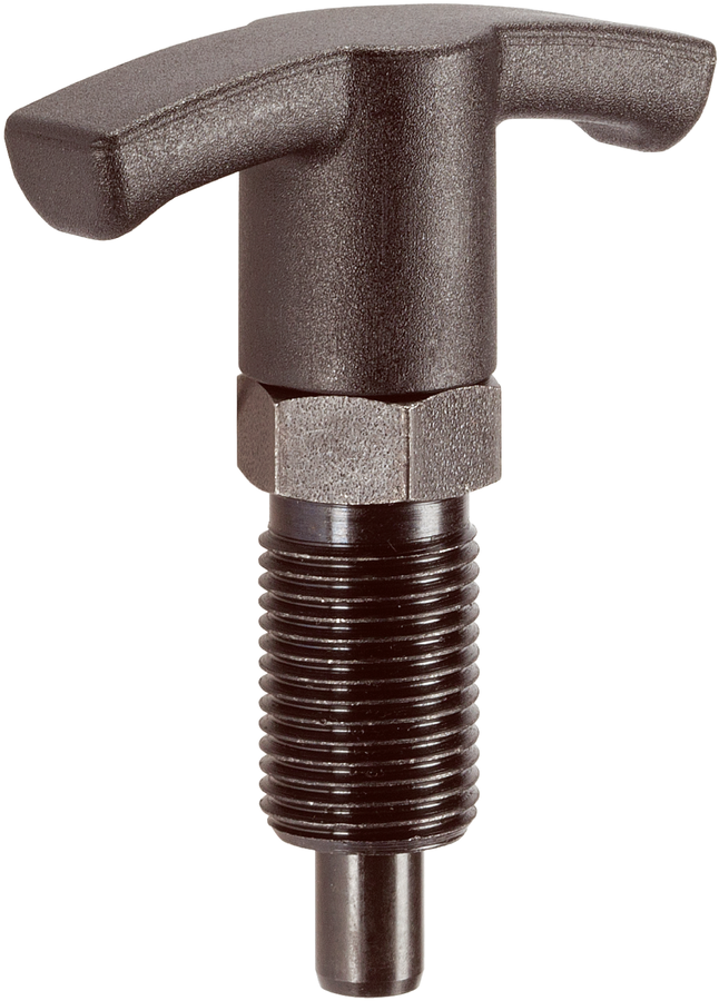 Halder 22110.0934 Rastbolzen kompakt mit Sechskantbund  und Arretierung Ø 6 x 9 mit T-Griff, rostfreier Stahl - EH 22110 Rastbolzen kompakt mit Sechskantbund und Arretierung