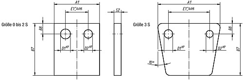 Norelem 08570-00 BOHRPLATTE DIN 6348  GR. 0 !!! AUSLAUFARTIKEL !!! NUR NOCH LAGERABVERKAUF !!! - Norelem 08570-GR0-3S Bohrplatten DIN 6348 erweitert Groesse 0 bis 3S