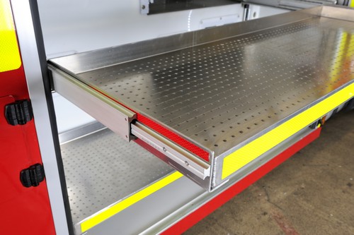Accuride DA4160-0030-A Aluminium Schwerlast Teleskopschienen 100% Vollauszug, 26,5x80, SL 300, TR 300, 240kg - DA 4160 Accuride Teleskopschiene Anwendung im Feuerwehr Fahrzeug