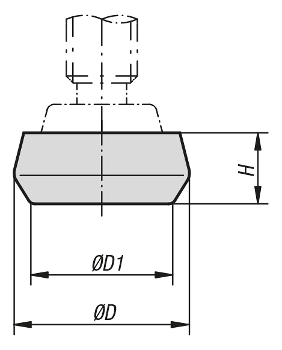 Kipp K0105.25 SCHUTZKAPPE, D=25, H=10 - K0105 Schutzkappen - Massblatt