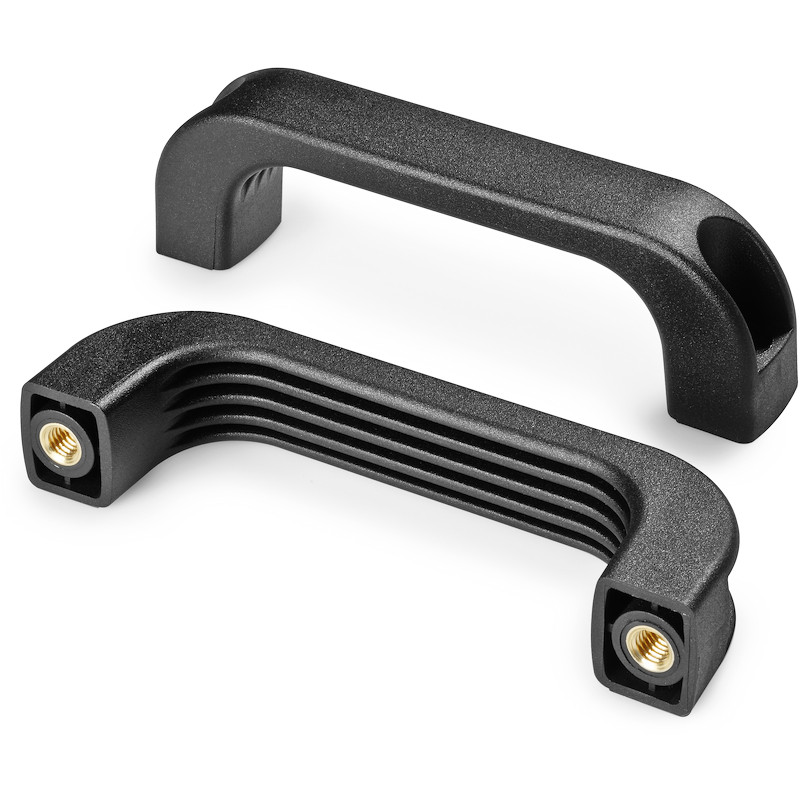 Leschhorn B226 Bügelgriffe  l 117; L 140; Gewinde d1 M5; Kunststoff PA (UL94-VO), selbstlöschend, schwarz - LE B226 Buegelgriffe - Kunststoff-EcoLine-Abbildung