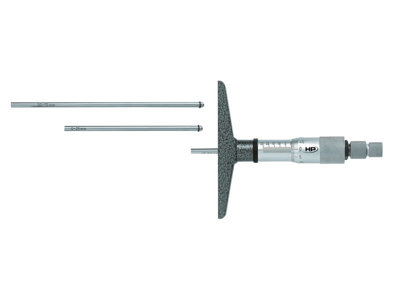 Helios Preisser 0882 304  Tiefenmessschraube  0-150 mm Messbereich, 100 mm Brückenlänge, 6 Einsätze - Helios Preisser 0882 Tiefenmessschraube