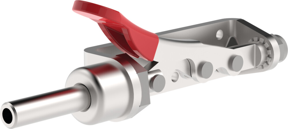 DESTACO 606-M Schubstangenspanner Standard  Haltekraft 2000N, Hub 40mm, -M: Metrisches-Kolbengewinde M8 - DESTACO 606-M Schubstangenspanner; Haltekraft 2000N, Hub 40mm, metrisch_Bild2_seitlich