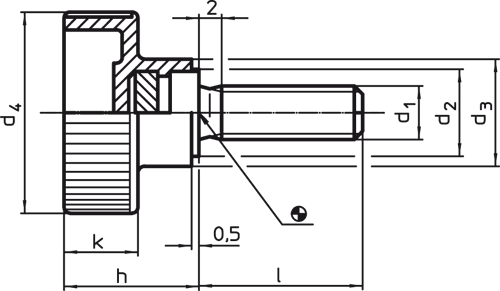 Halder 24830.0030 Rändelhohlschraube Kunststoff (PA 6) M 4 x 10, Stahl - Raendelhohlschrauben Raendelhohlschraube - Kunststoff - M 4 x 15 Stahl