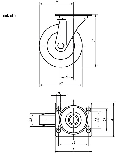 Norelem 95018-10037 95018 10037 Lenkrolle - Norelem 95018-L Lenkrolle
