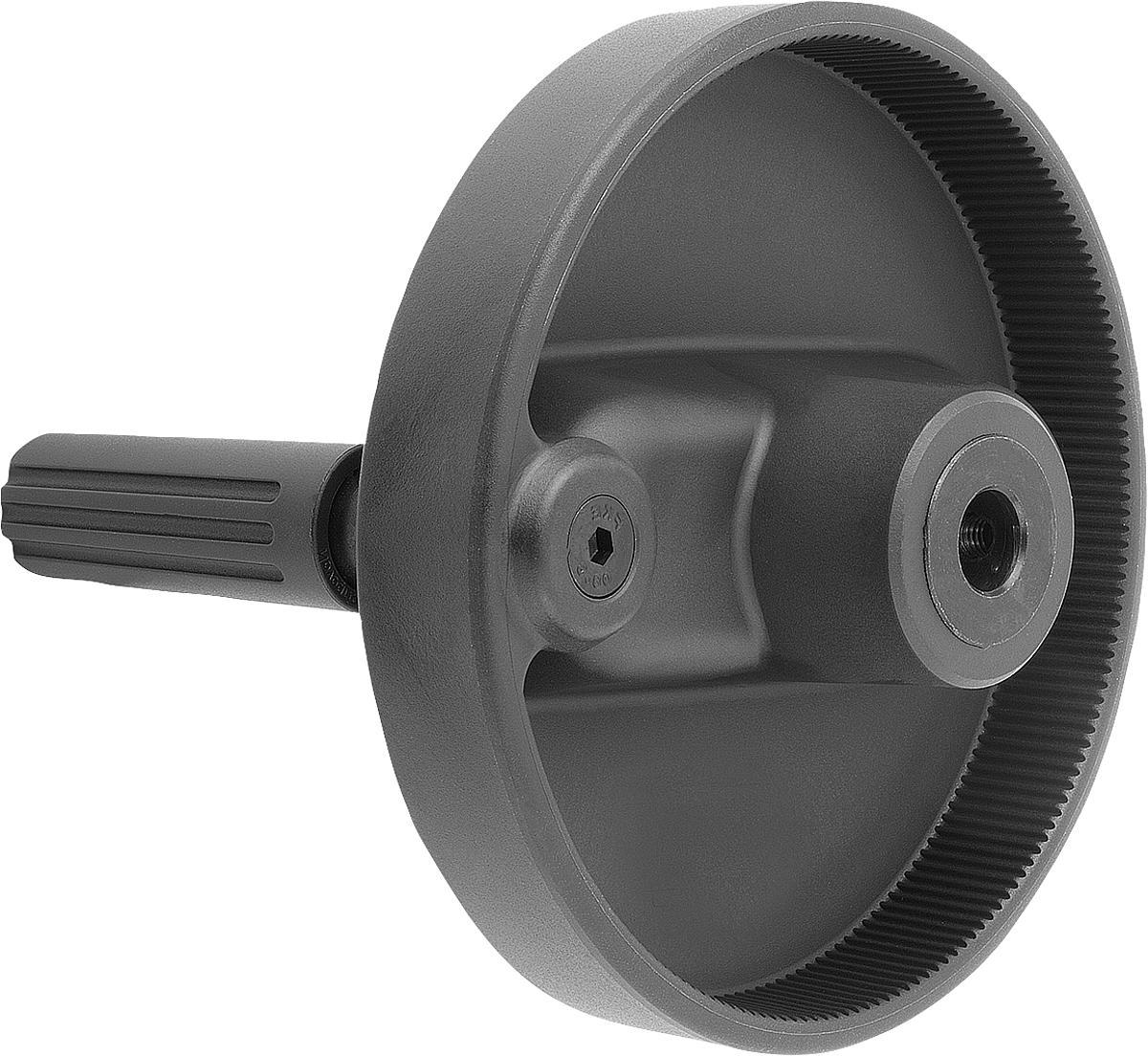 Kipp K0257.4160146 HANDRAD D1=160, PASSBOHRUNG D2=14H7, MIT QUERBOHRUNG D7=M06, GR.4, THERMOPLAST, KOMP:THERMOPLAST, GRD - K0257-4160146 HANDRAD D1 160 -PASSBOHRUNG D2 14H7 - QUERBOHRUNG D7 M06 -GR 4 -THERMOPLAST-GRD