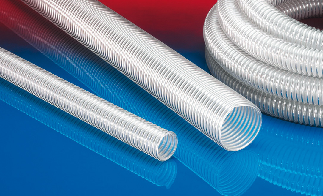 Norres 356-0032-1018-10 Antistatischer Lebensmittelschlauch und Pharmaschlauch, superschwer, Edelstahldraht (INOX), Innen-Ø 32 mm, Aussen-Ø 43 mm, Biegeradius 90 mm - Norres 356 - AIRDUC PUR-INOX 356 FOOD-AS -XHD-