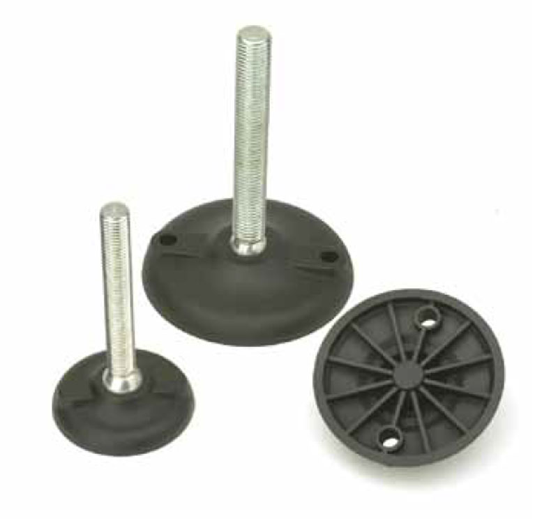 Leschhorn P902 Gelenkfüße  D 80; R 15; Gewinde d1 M12; Kunststoff PA, schwarz, Schafttyp A - Boteco P902 Gelenkfuesse