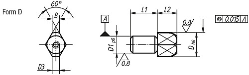 Norelem 03106-102 AUFNAHMEBOLZEN ABZIEHBAR  FORM D, D=10 - Norelem 03106-D Aufnahmebolzen abziehbar Form D