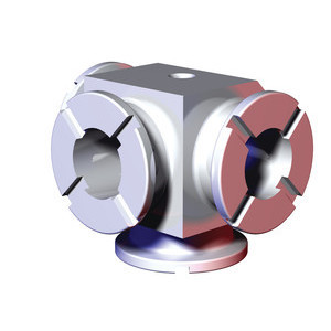 DESTACO STNOC3F-NA Anschlusskonsole 90°, 3 x Anschluss mit Passfederkreuz, Durchmesser 59,6 mm, Material: Aluminium - LE70000 STN Anschlusskonsolen