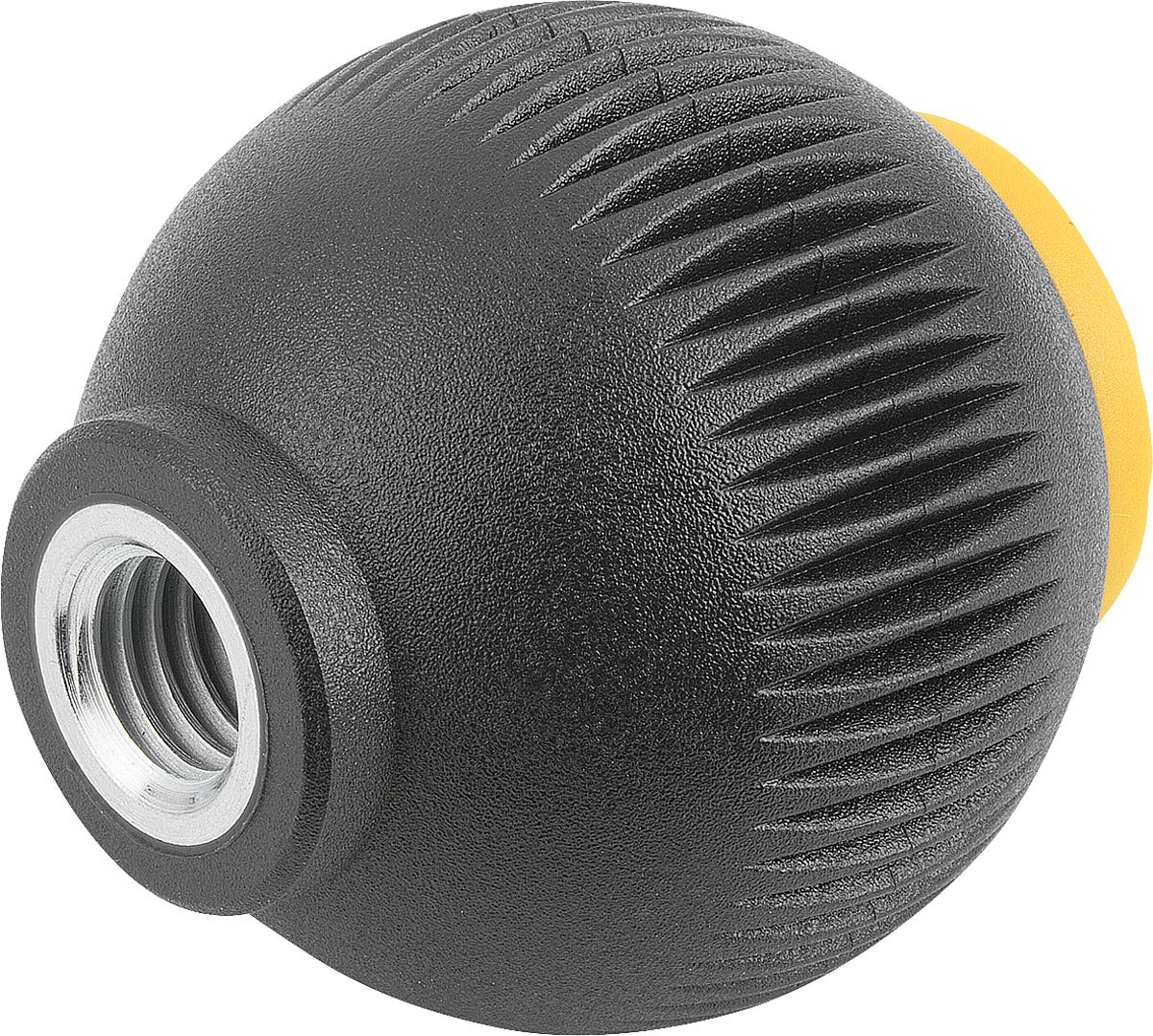 Kipp K0253.4127X30 NOVO.GRIP GRIFFKUGEL GR.4, D=50, M12X30, DECKEL RAPSGELB - K0253-4127X30 NOVO GRIP GRIFFKUGEL GR 4 - D 50 - M12X30 - DECKEL RAPSGELB