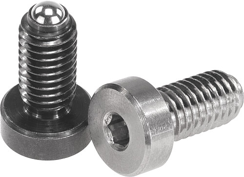 Norelem 03073-06 FEDERNDES DRUCKSTÜCK  M6, MIT KOPF, INNENSECHSKANT UND KUGEL - Norelem 03073 Federnde Druckstuecke mit Kopf