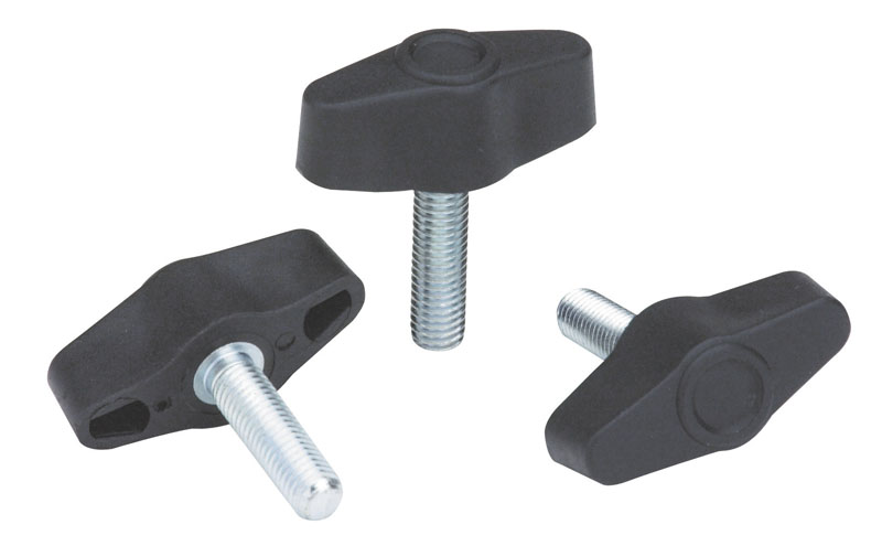 Leschhorn L756 Flügelschrauben  A 45; Gewinde d1 M8X20; Kunststoff PA, schwarz, - Boteco L756 Fluegelschrauben