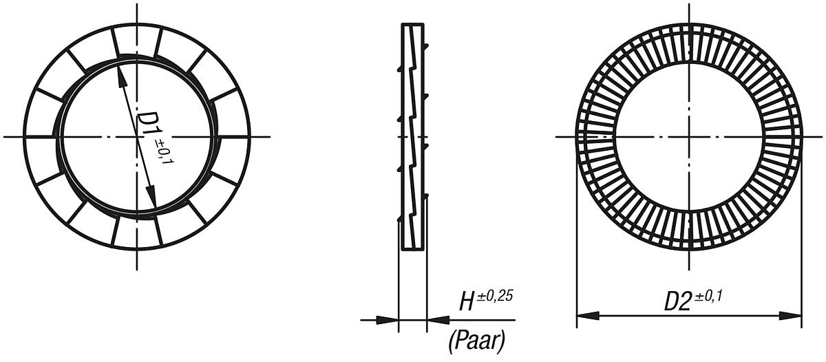 Norelem SCHEIBE SCHRAUBENSICHERUNG DIN 25201, MIT VERGR. PLANFLÄCHE FÜR M08, STAHL, VPE:1STÜCK=1 PAAR - DIN 25201 Keilsicherungsscheiben - selbsthemmende Schrauben Sicherungsscheiben   - Massblatt