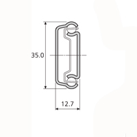 Accuride DZ2132-0050DO Teleskopschienen 75% Teilauszug, 12,7x35, SL 500,TR 376, 45kg, hell verzinkt - 2132 Accuride Teleskopschiene Teilauszug mit Ausha