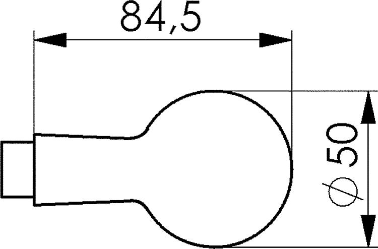 AMF 484L Türknopf-Lochteil, Türknopf: Ø 50 mm - LE 484L Tuerknopf-Lochteil -Skizze