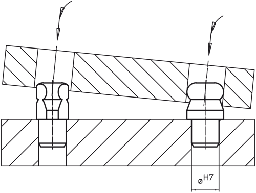 Halder 22630.0410 Aufnahmebolzen mit Kugel ansatz Ø 10 x Ø 7, Kugel ansatz abgeflacht, Stahl - Aufnahmebolzen mit Kugelansatz - Durchmesser 12 x Durchmesser 8 - Kugelansatz voll - Stahl