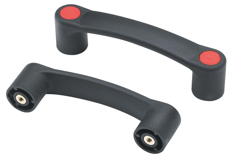 Leschhorn B326 Bügelgriffe L 148;  l 120; Gewinde d1 M06; Kunststoff PA, schwarz, Gewindebuchse Messing - Boteco B326 Buegelgriffe