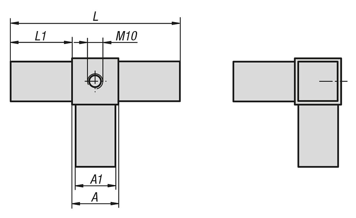 Kipp K0624.125151210 STECKVERBINDER, T STÜCK MIT ABGANG UND GEWINDE - K0624 Steckverbinder T Stueck mit Abgang und Gewinde - Massblatt