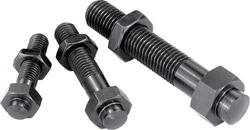 Kipp K0306.05 VERSTELLBARER AUFLAGEBOLZEN M5, MIT GEGENMUTTER - KIPP K0306 Verstellbare Auflagebolzen mit Gegenmutter