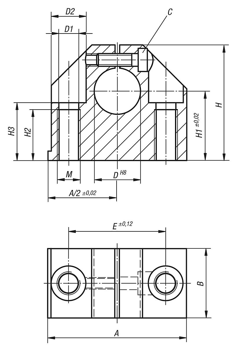 Norelem 21580-25 WELLENBOCK D=25, - NLM 21580 Wellenboecke - Massblatt