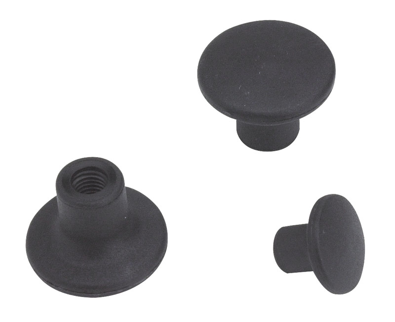 Leschhorn I118 Pilzgriffe  D 45; d 21; Gewinde d1 M10; Kunststoff PA, schwarz - Boteco I118 Pilzgriffe