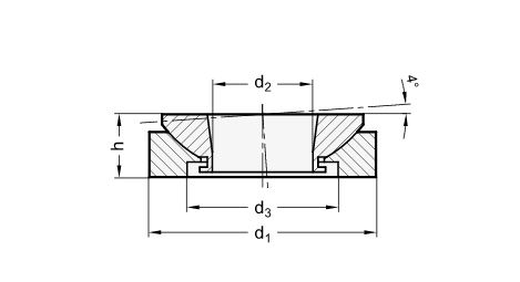 Leschhorn 12206-M24-ST Kugelausgleich-Scheiben d1= 58 d2= 29, für Schraube M24, Stahl 1.7225 verzinkt - 12206 Kugelausgleichscheibe-TZ