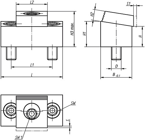 Kipp K0036.08 KOMBI NIEDERZUGPRATZE D=M8, - KIPP K0036 Kombi Niederzugpratzen