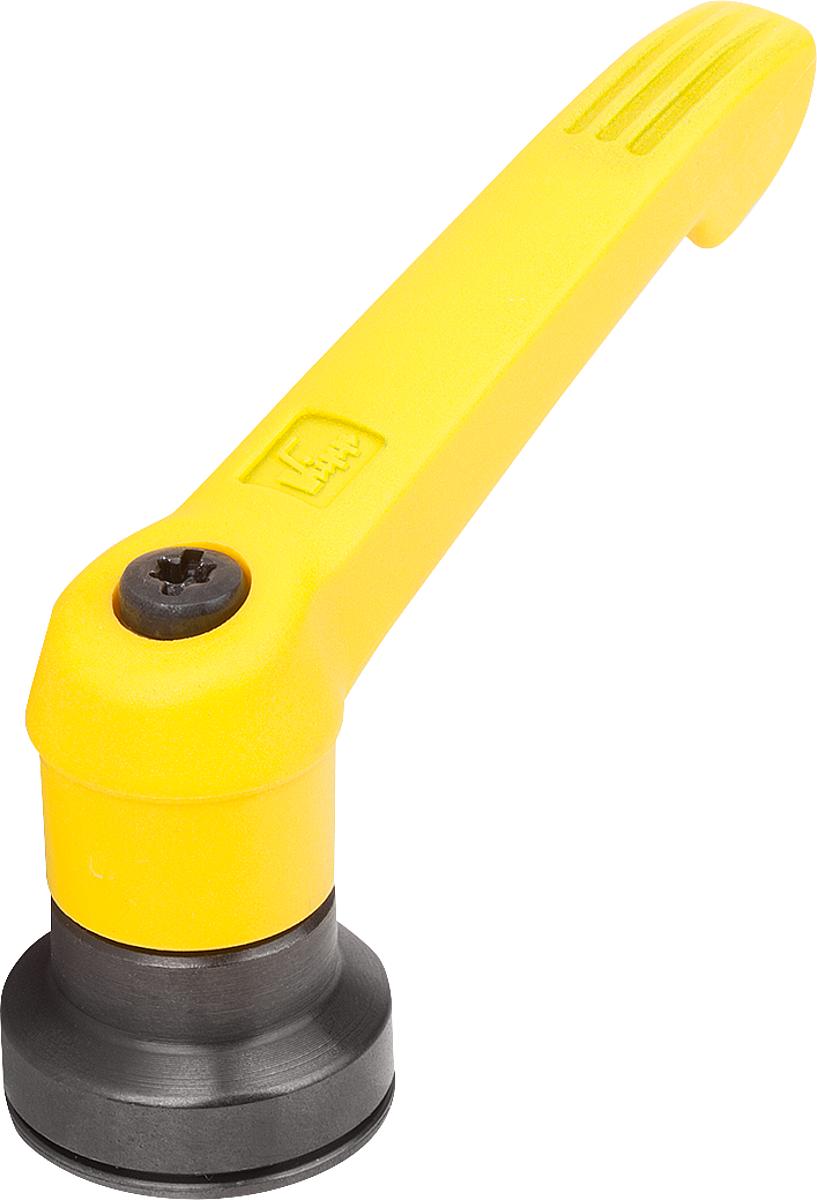 Kipp K1597.51216 KLEMMHEBEL MIT SPANNKRAFTVERSTÄRKER, GR.5, M12, KUNSTSTOFF GELB RAL1021, KOMP:STAHL BRÜNIERT - K1597-51216 KLEMMHEBEL-SPANNKRAFTVERSTAERKER -GR 5 -M12 -KUNSTSTOFF GELB RAL1021 -KOMP STAHL