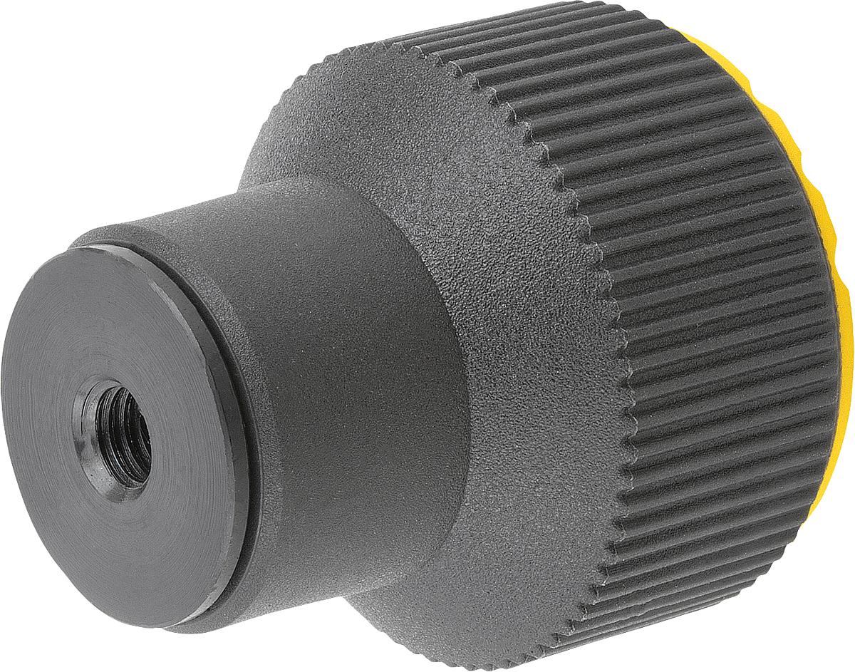 Kipp K0277.2067 DREHMOMENT RÄNDELKNOPF GR.2  M6, DECKEL RAPSGELB - K0277-2067 DREHMOMENT RAENDELKNOPF GR 2 M6 - DECKEL RAPSGELB