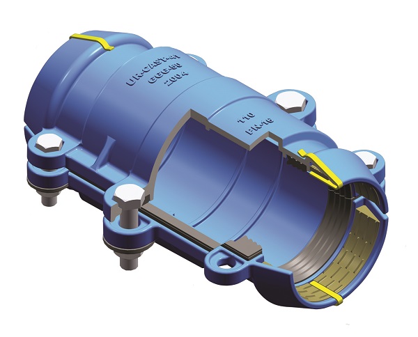 Leschhorn 41-200 zugfeste Guss Rohrkupplung mit überhöhten Gehäuse, Rohr-AussenØ 200 mm, Dichtung EPDM, Baulänge 428 mm, Kupplungsgehäuse: Länge 250, InnenØ 290 mm - LS 41 Rohrkupplung mit ueberhoehtem Gehaeuse