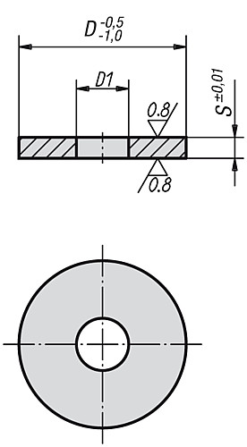 Norelem 07523-16003 DISTANZSCHEIBE GESCHLIFFEN      BR D=50, D1=16,5, S=3 - Norelem 07523 Distanzscheiben geschliffen