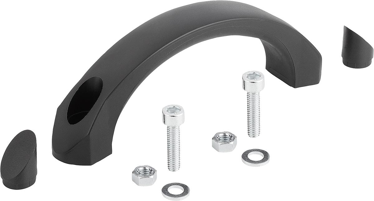 Kipp K0193.214008 BOGENGRIFF A=140, FORM B, MIT ABDECKKAPPEN - K0193-214008 BOGENGRIFF A 140 - FORM B - MIT ABDECKKAPPEN