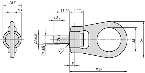 Norelem 07782-2810X15 KUGELTRAGBOLZEN SELBSTSICHERND, EDELSTAHL, D1=10, L=15 !!! AUSLAUFARTIKEL !!! NUR NOCH LAGERABVERKAUF !!! - Norelem 07782 Kugeltragbolzen Edelstahl selbstsichernd